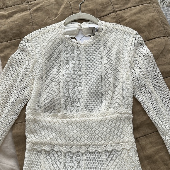 Reiss White Open Back Gown - Size US 4 - Picture 4 of 11